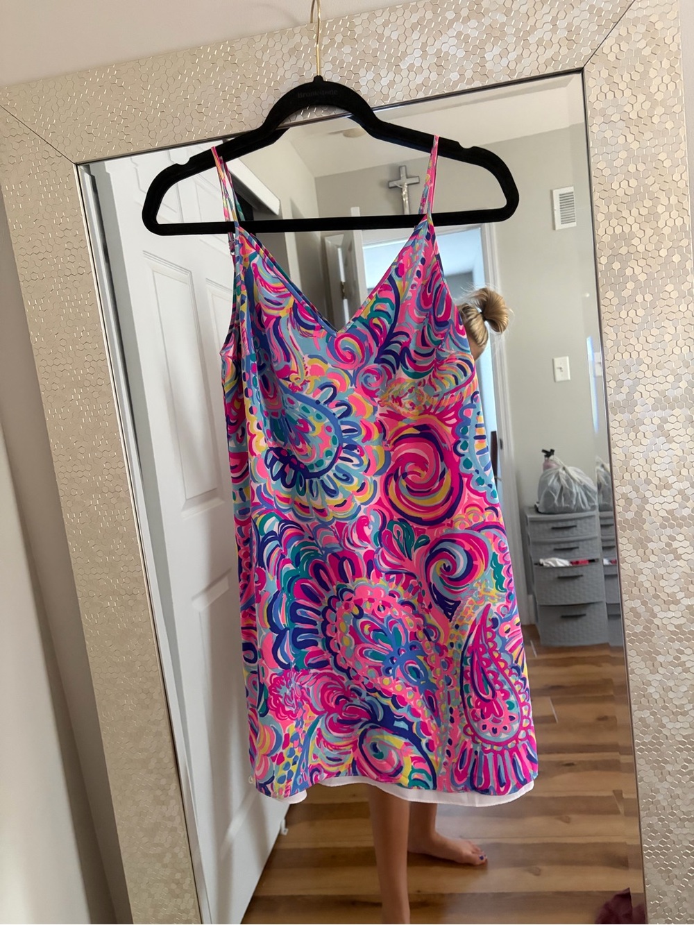 Lilly Pulitzer Pastel Paisley Slip Dress in Pink, Blue, Yellow